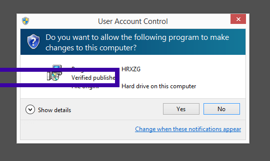 Screenshot where IDrive, Inc. appears as the verified publisher in the UAC dialog